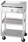 Stainless Steel Cart - 3 Shelf w/ Drawer - (30"H x 19"W x 17"D)